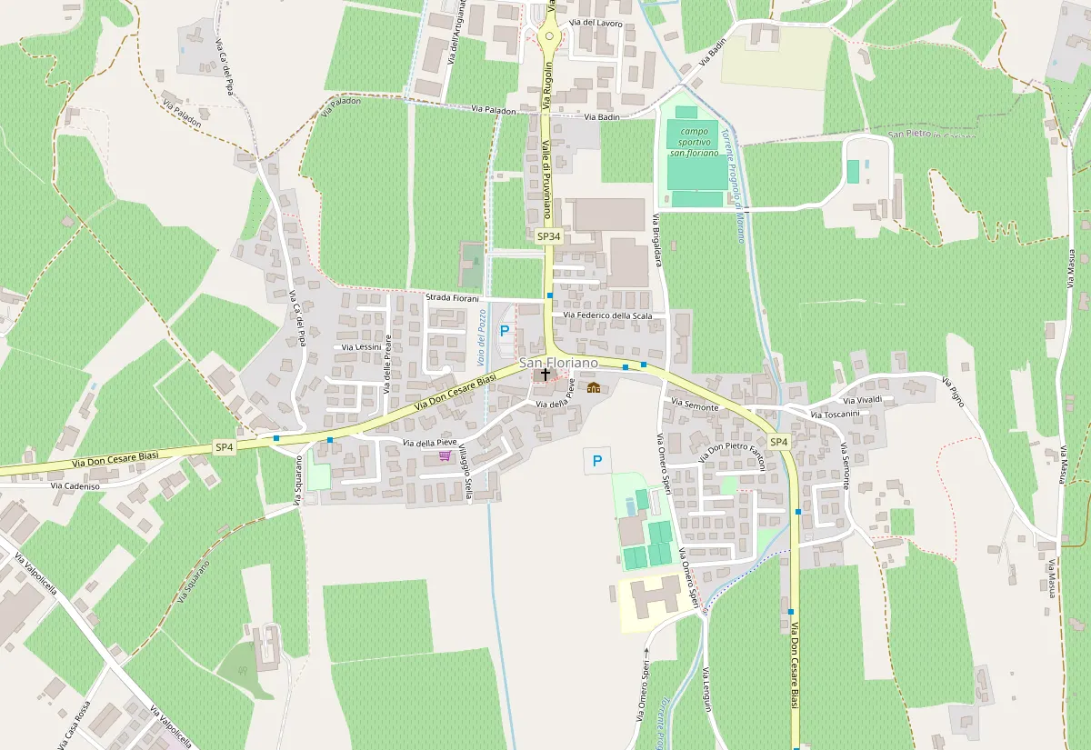 Mappa della zona della Pieve di San Floriano